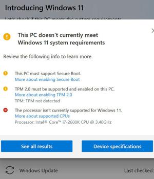 Microsoft PC Health Check adds detailed Windows 11 compatibility info