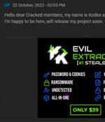 New All-in-One "EvilExtractor" Stealer for Windows Systems Surfaces on the Dark Web